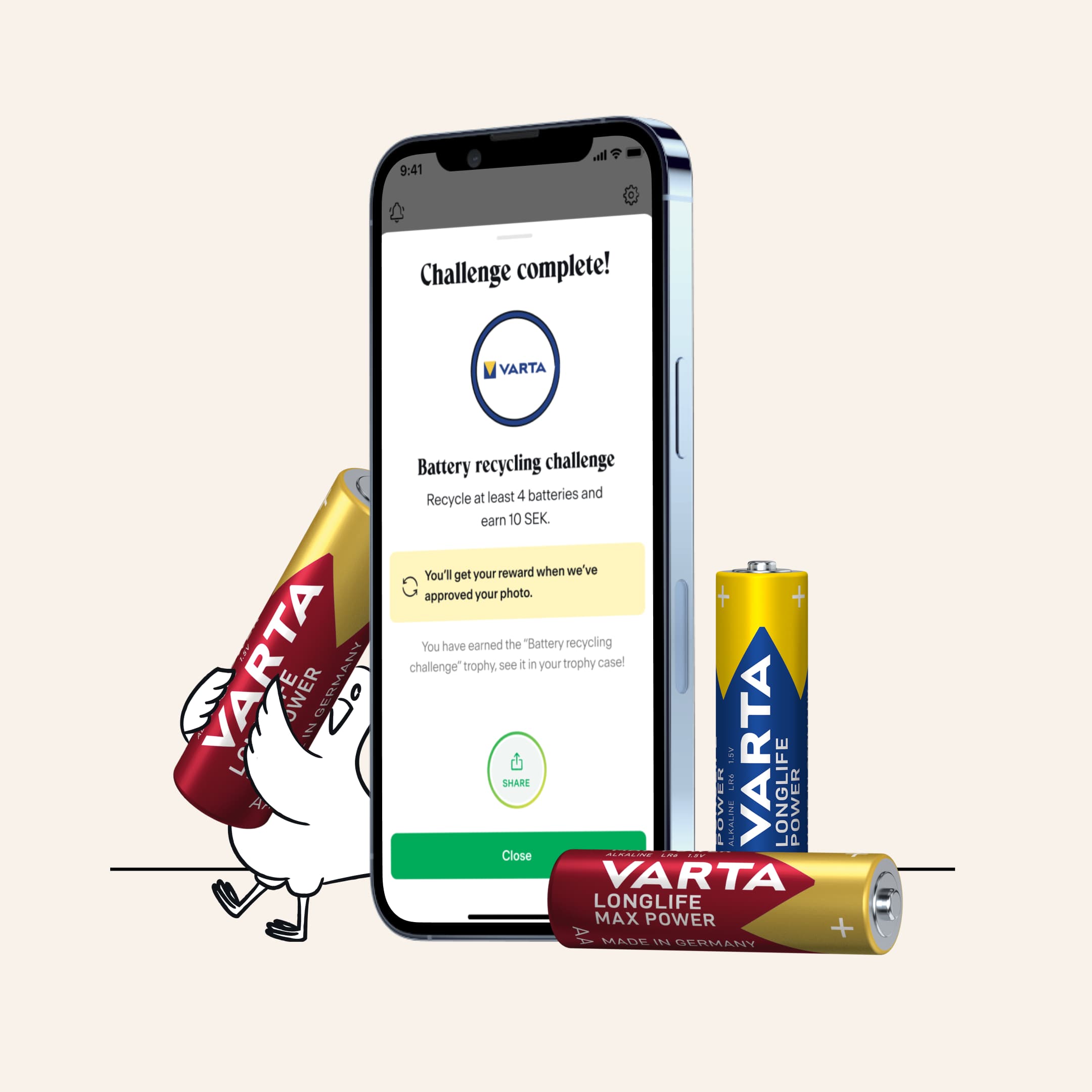 VARTA challenge in-app screenshot